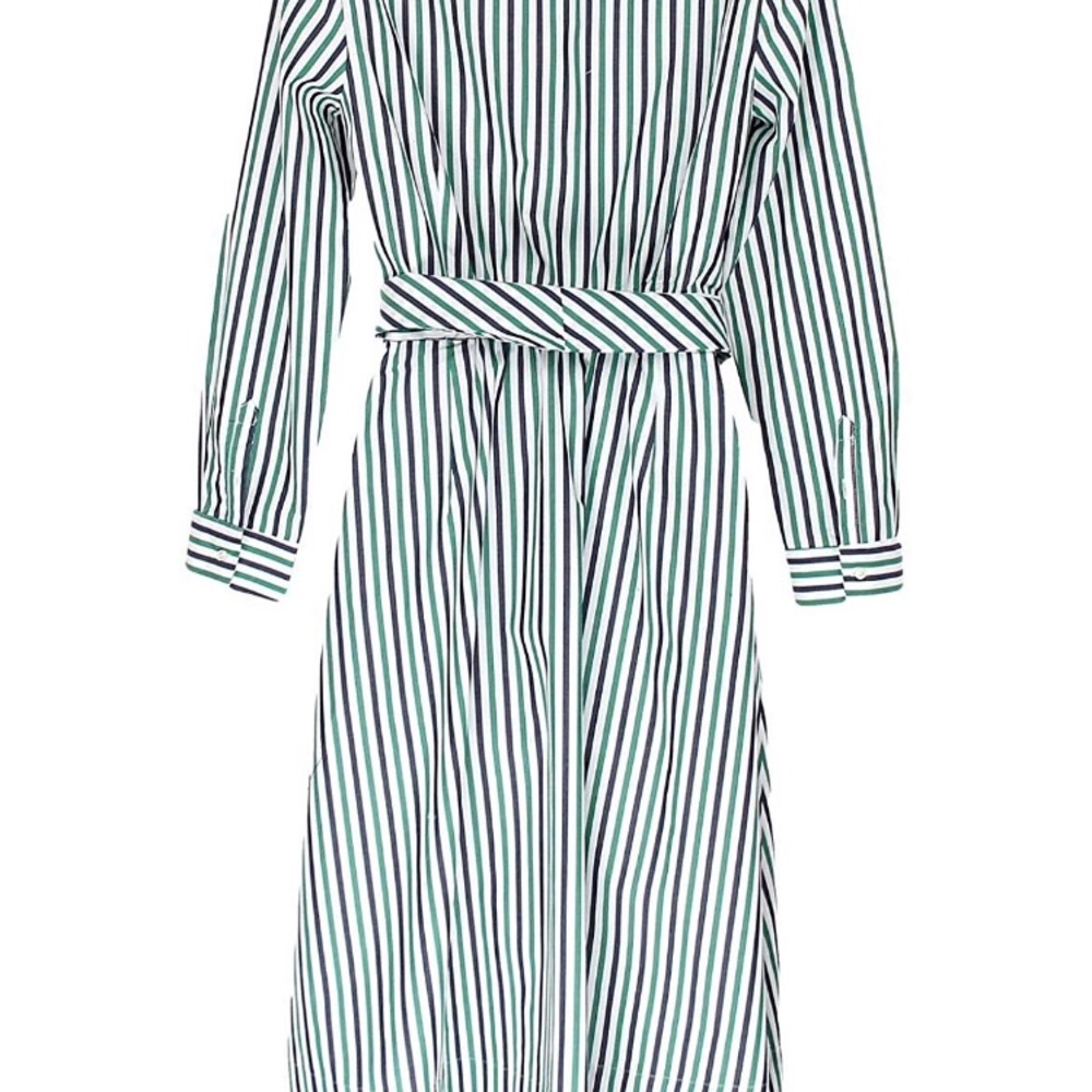 J.Crew Green & Blue striped shirt dress size 12